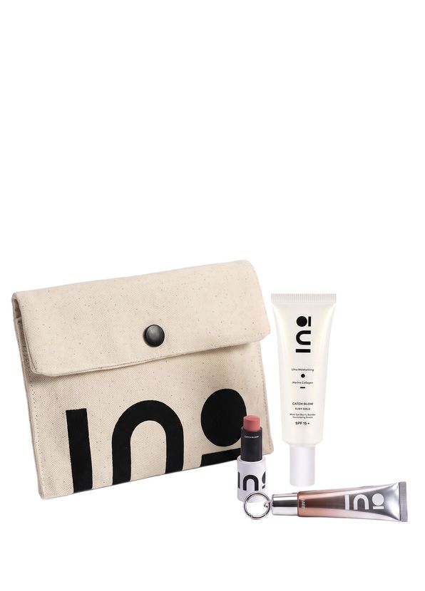 INO Beauty Your Everyday Essentials Hibiscus Pink Quartz Bare Stick Ruj Allık 4,5 gr + Işıltılı Nemlendirici 50 ml + Lip Balm 15 ml Makyaj Seti - 1