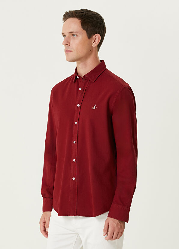 Comfort Fit Burgundy Shirt Beymen Club Comfort Fit Burgundy Shirt - 4