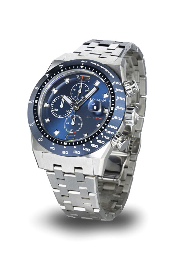 Locman Italy Stealth 300MT Chrono Gümüş Çelik Erkek Kol Saati - 2