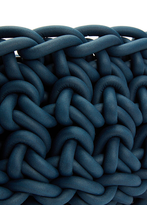 Neo Classico Lacivert Örgü Dokulu Sepet - 2