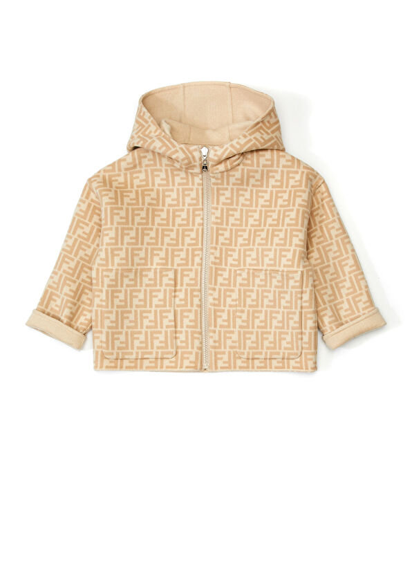 Fendi Bej Kapüşonlu Unisex Çocuk Ceket - 2