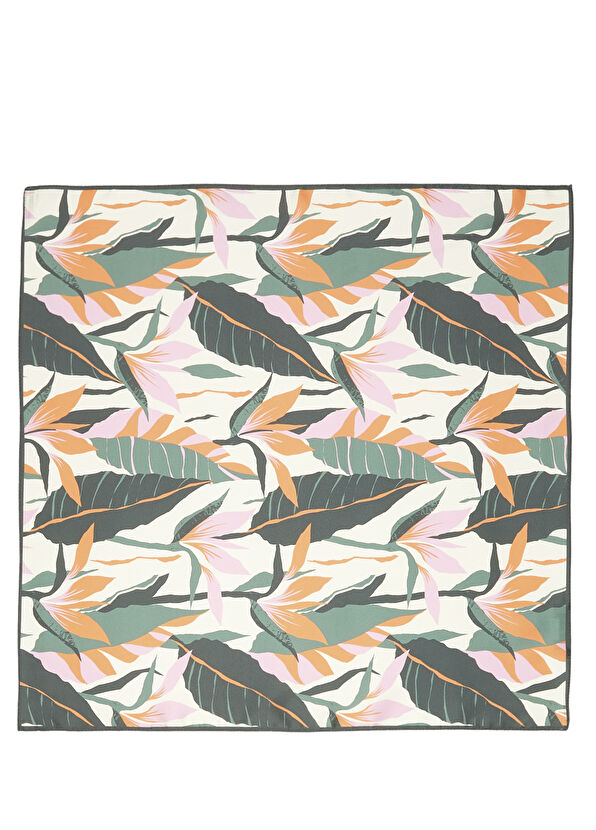 Beymen Club Çok Renkli Desenli 50x50 Kadın Saten Fular - 1