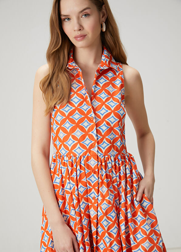 Beymen Club Mercan Desenli Midi Gömlek Elbise - 2