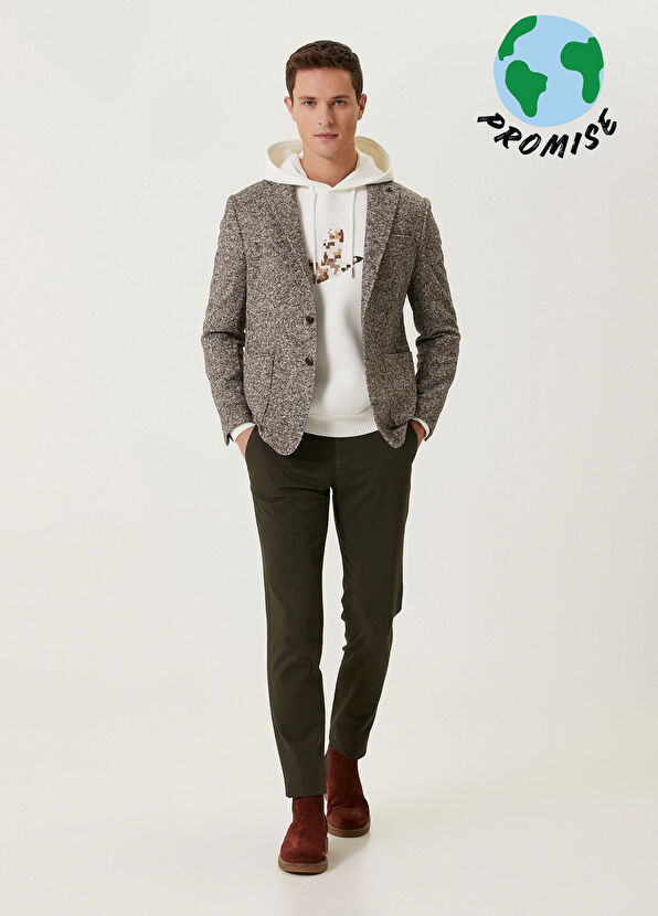 Beymen Club Slim Fit Haki Panama Dokulu Chino Pantolon - 1