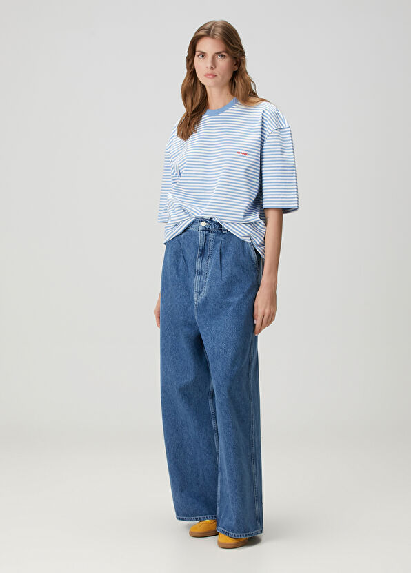 Sunnei Mavi Çizgili T-shirt - 2