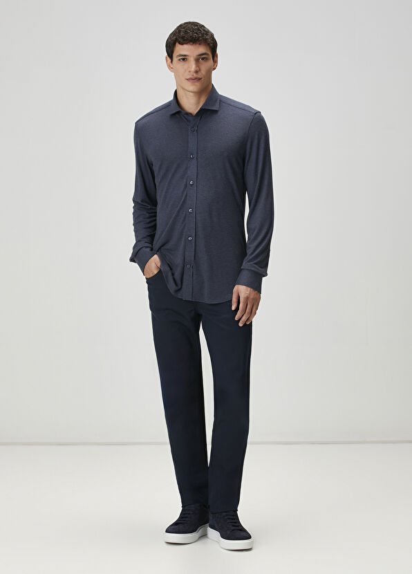 Beymen Club Slim Fit Smoked Flannel Look Knitted Shirt - 3