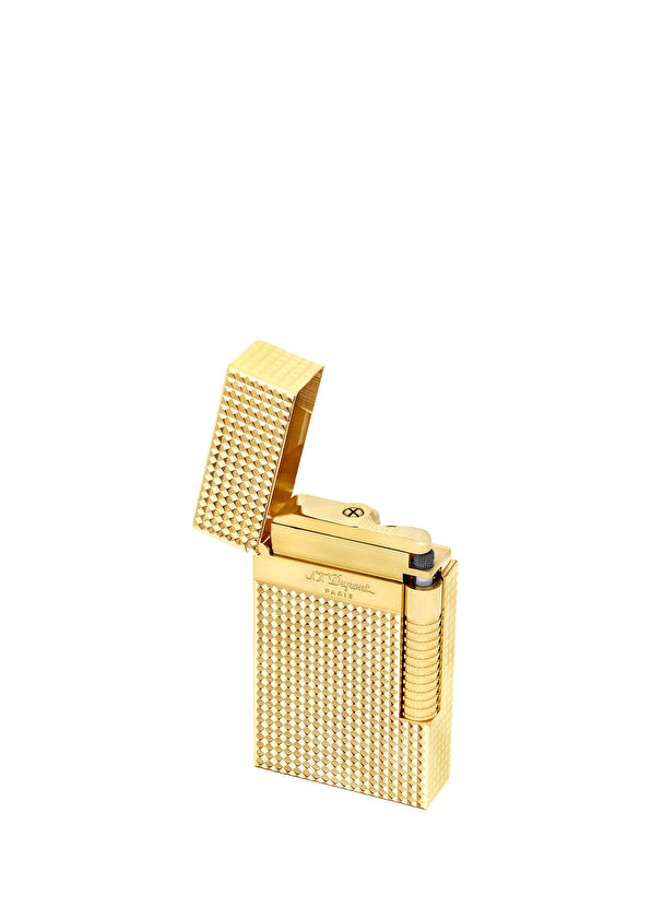 S.T. Dupont New Le Grand Dupont Diamond Head Altın Rengi Çakmak  - 2