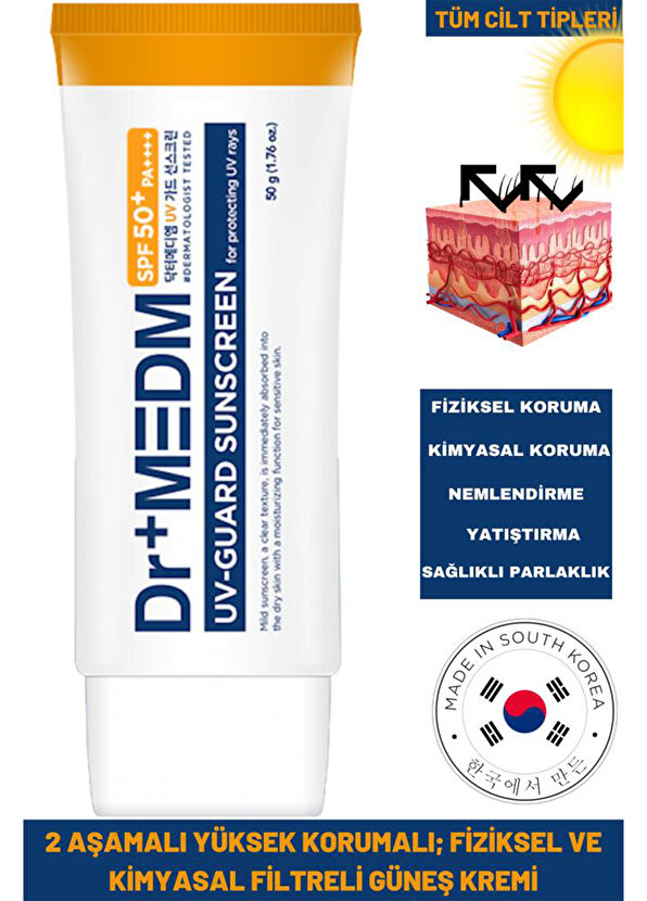 Dermal Dr+MEDM SPF50/PA++++ UV Guard Sunscreen High Protection Physical & Chemical Filter Sunscreen 50 ml - 2