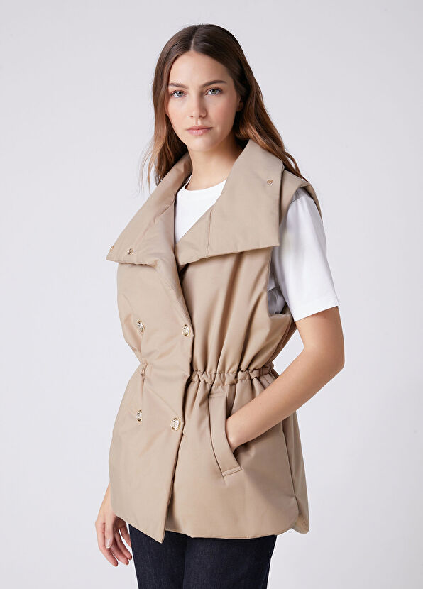 Beymen Club Beige Double-Breasted Vest - 1