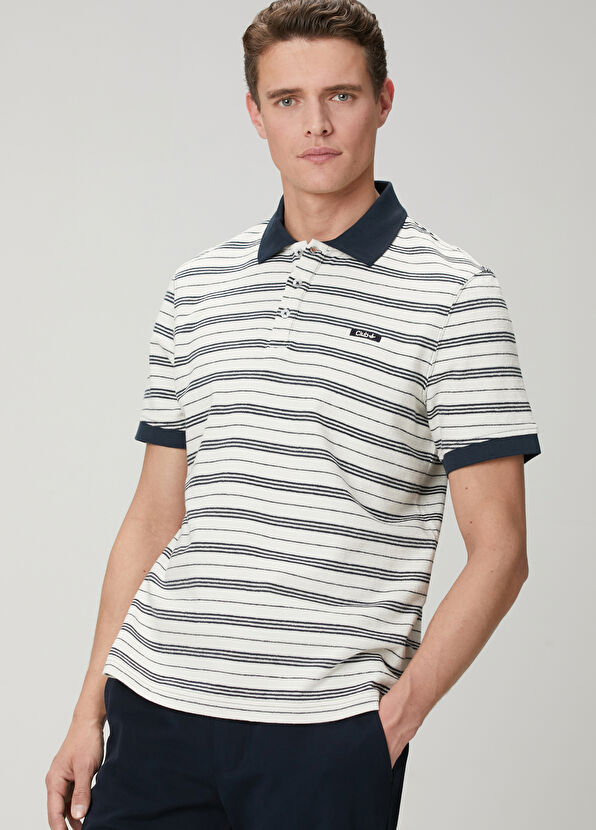 Beymen Club Comfort Fit Lacivert Beyaz Çizgili T-shirt - 1