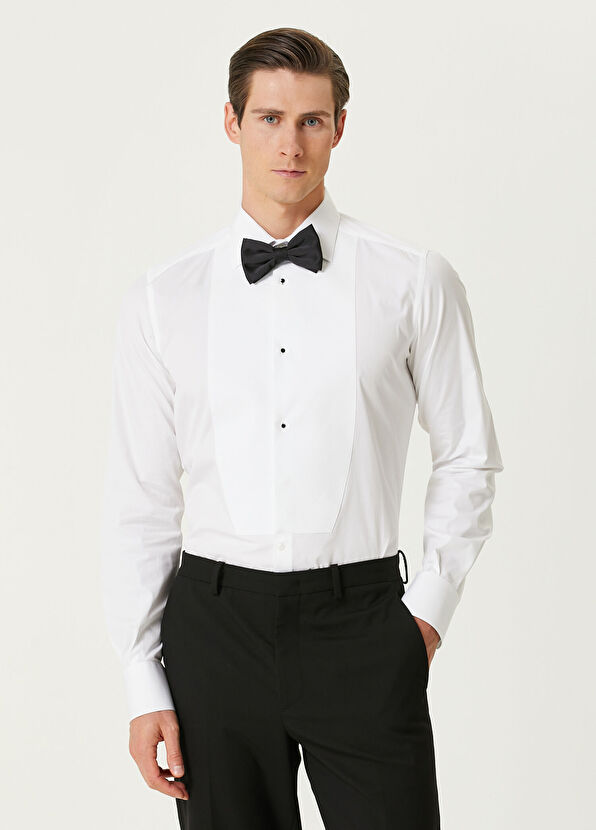 Dolce&Gabbana Beyaz Poplin Smokin Gömleği - 1