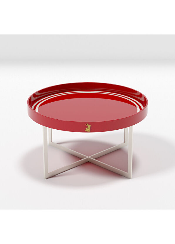 Wonderland Design Atelier Red and White Lacquered 3-Piece Coffee Table Set - 2