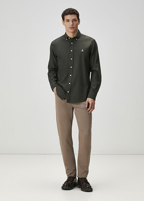 Beymen Club Comfort Fit Haki Oxford Gömlek - 3