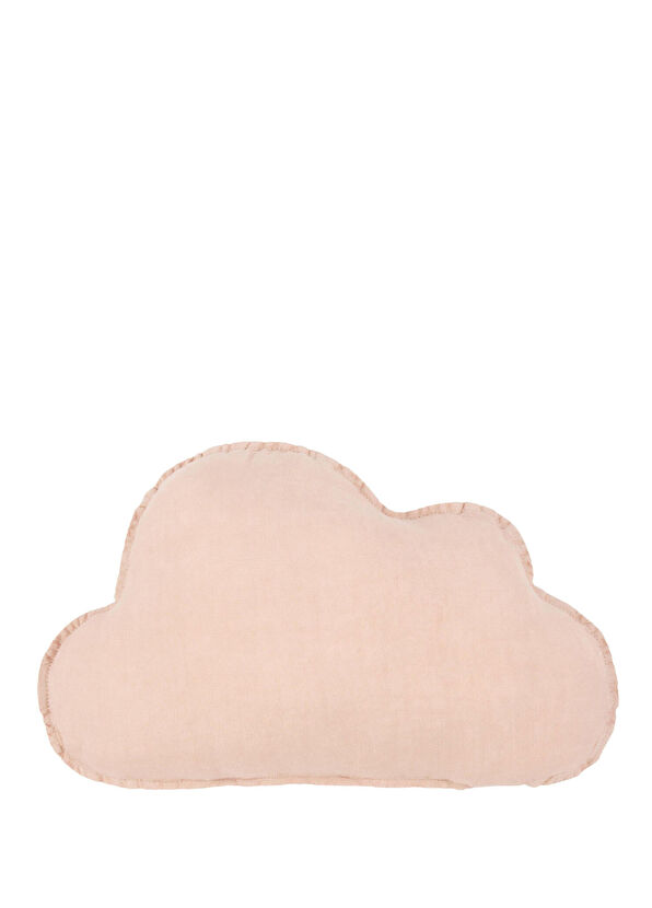 Nobodinoz Cloud Powder Pink French Linen Children's Pillow - 1