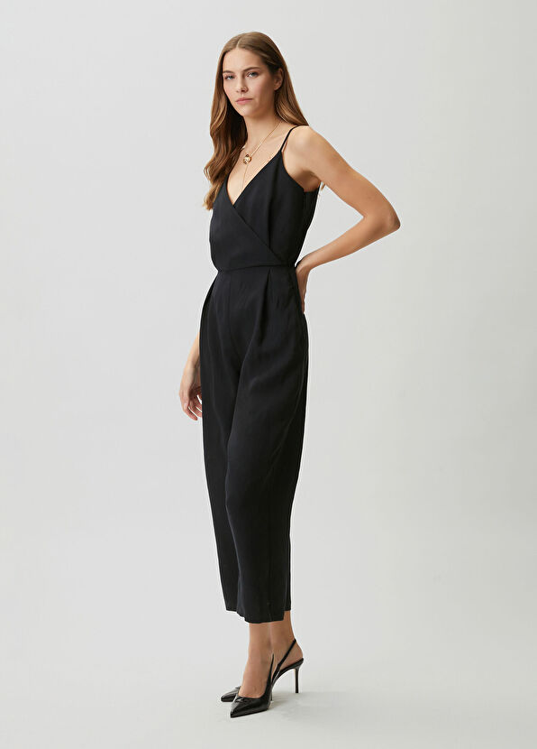 Beymen Club Siyah Anvelop Yaka Dökümlü Tulum - 3