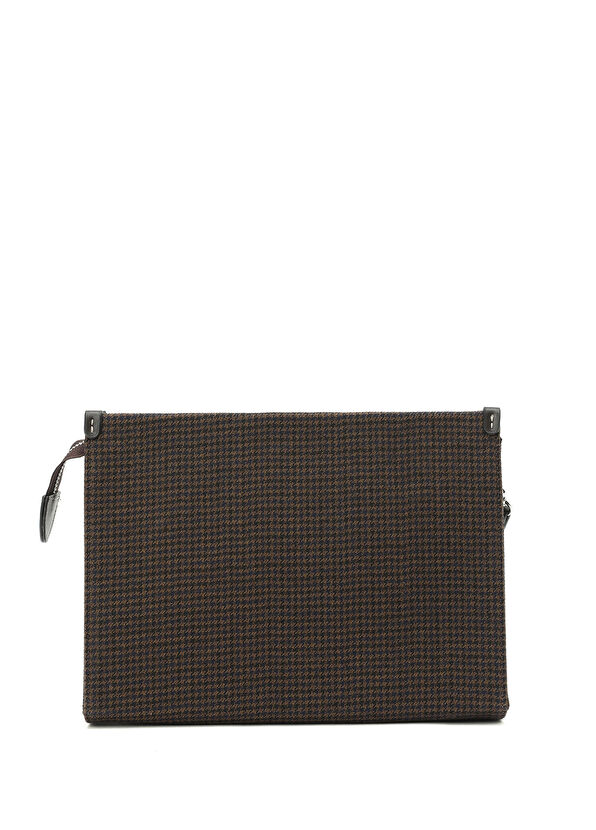 Beymen Club Brown Houndstooth Pattern Women's Hand Clutch - 3