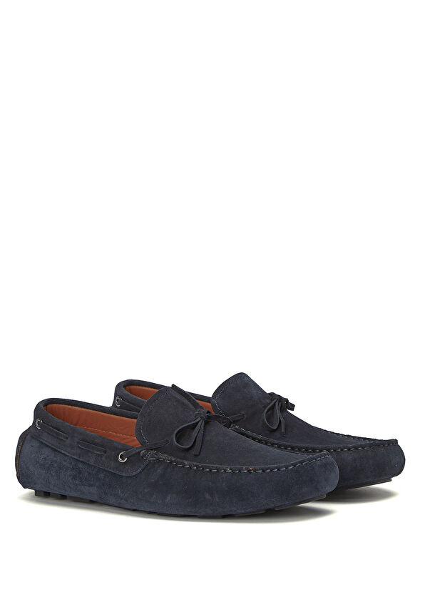 Beymen Club Navy Blue Lace-Up Men's Suede Driver - 2