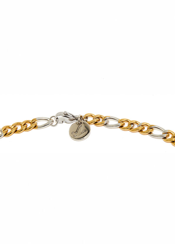 Beymen Club Gold Silver Zincir Formlu Erkek Çelik Kolye - 2