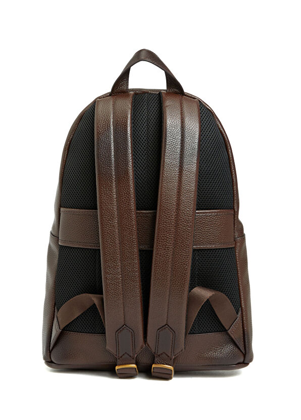 Koyu Kahverengi Erkek Deri Sırt Çantası - Görsel 4