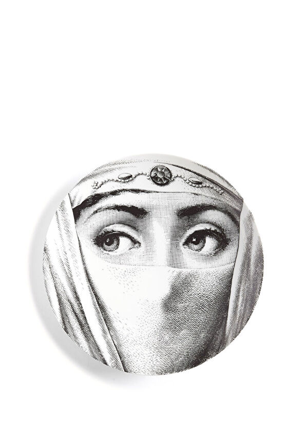 Fornasetti Tema e Varia 84 Beyaz Porselen Dekoratif Tabak - 1