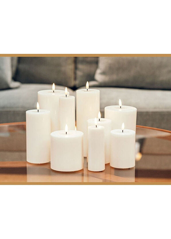 Deluxe Home RF-0113 LED Cream Candle 10x15 cm - 2