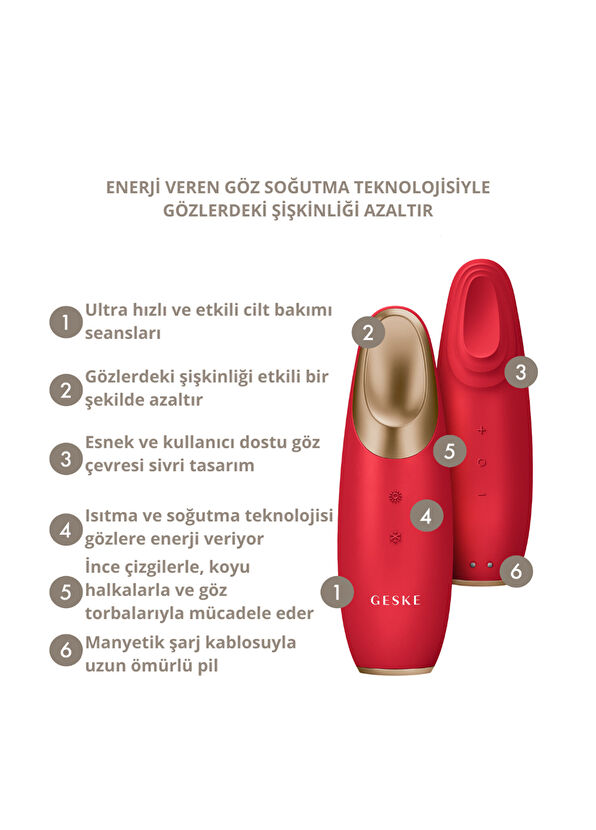 Geske Warm & Cool Eye Energizer Smart Eye Contour Massager Providing Vibrating Cooling and Heating - 2