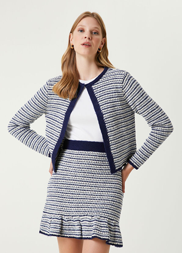 Beymen Club Navy Blue White Striped Jacket - 1