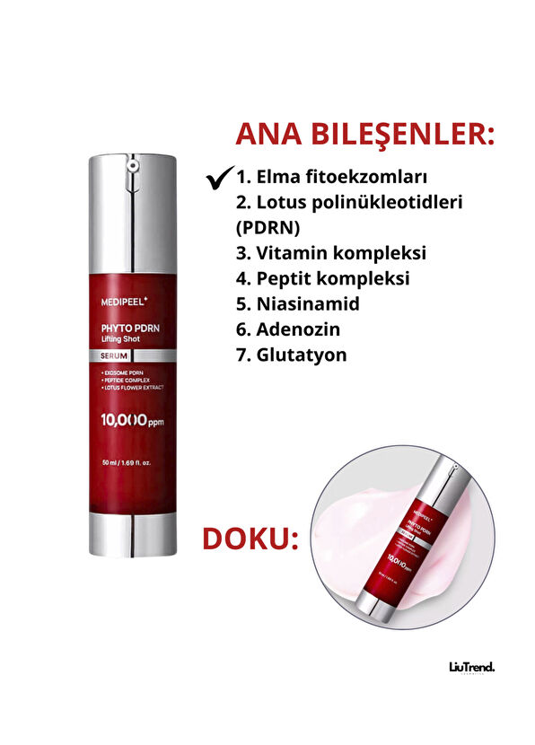 MEDIPEEL Phyto Exosome PDRN Lifting PDRN ve Mikroiğneli Peptit Lifting Yaşlanma Karşıtı Cilt Serumu 50 ml  - 2