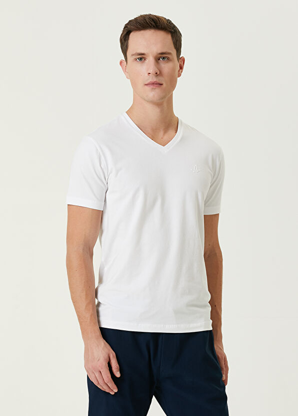 Beymen Club Beyaz V Yaka T-shirt - 1