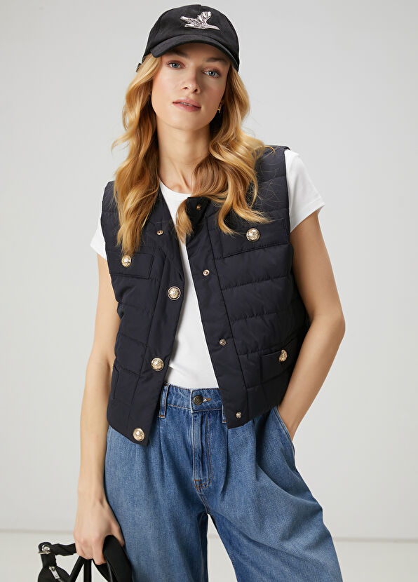 Beymen Club Lacivert Kapitoneli Yelek - 1