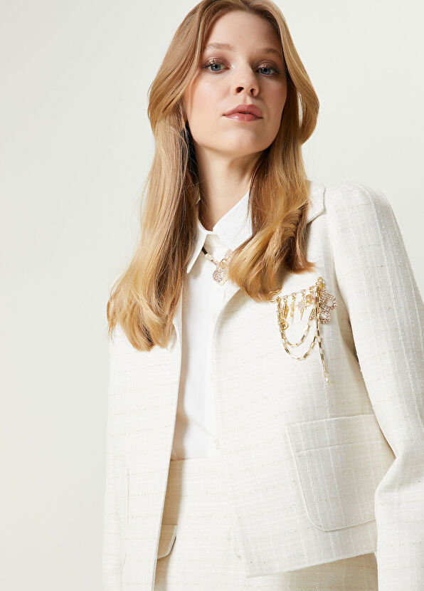 Beymen Club Ecru Short Tweed Jacket - 2