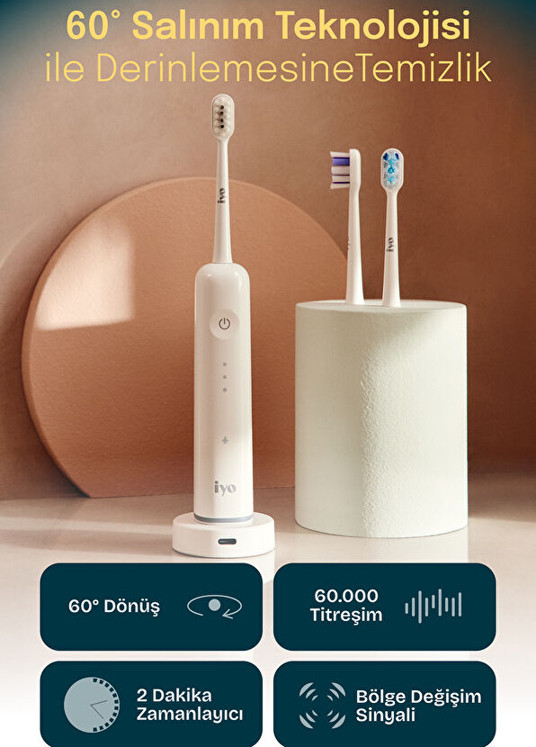 İyo OraWave 4 Farklı Mod 6 Başlıklı Elektrikli Diş Fırçası - 4