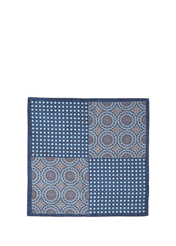 Beymen Club Lacivert Desenli İpek Poşet Mendil - 1