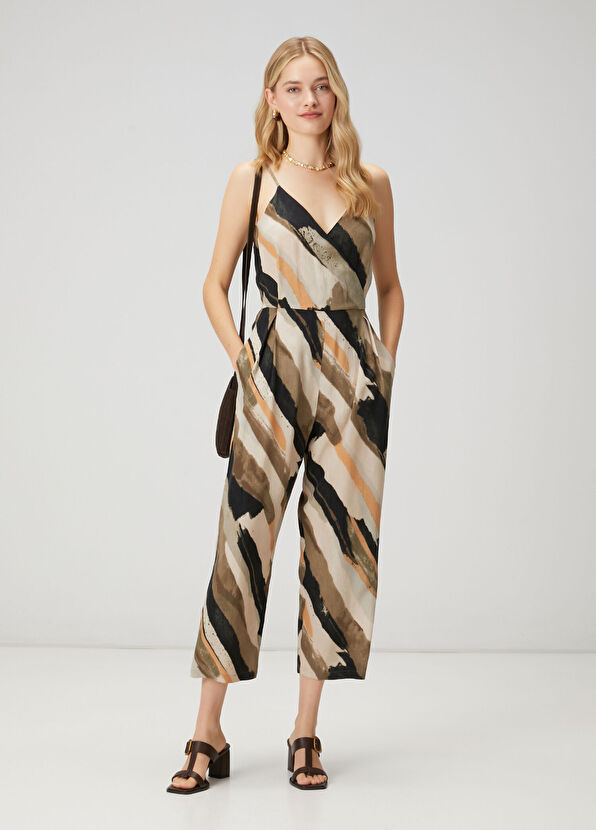 Beymen Club Brush Patterned Wrap Jumpsuit - 1