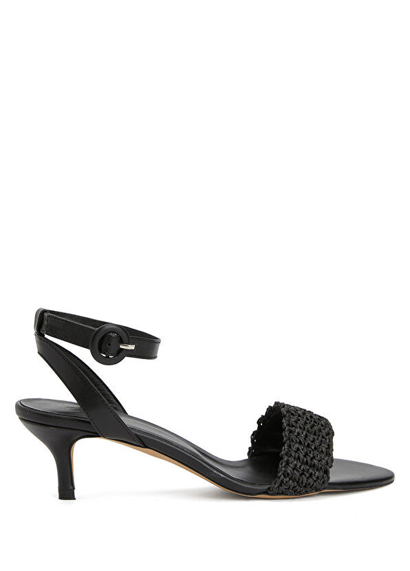 Beymen Club Siyah Hasır Topuklu Sandalet - 1