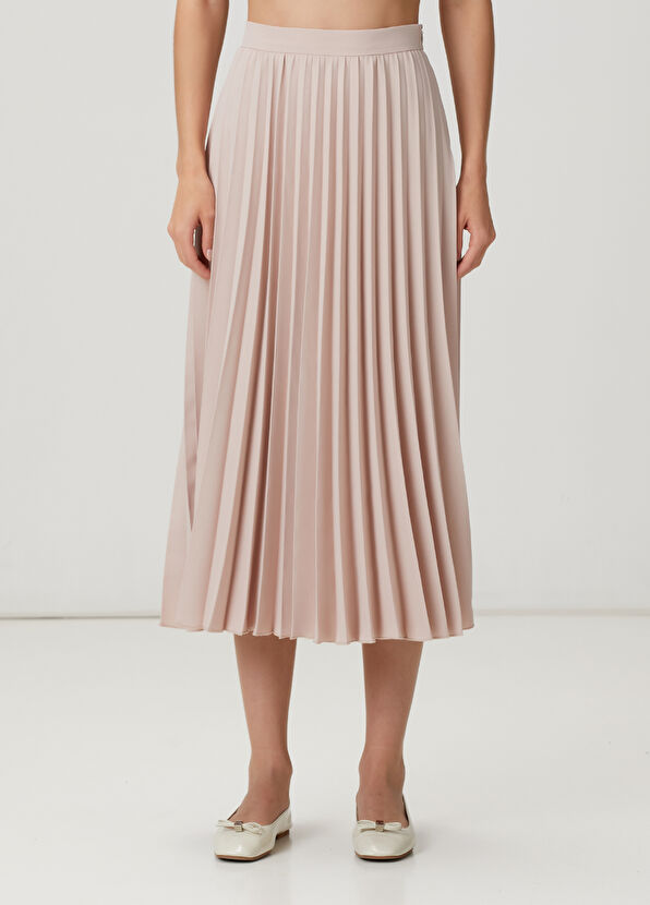 Beymen Club Light Beige Plisoleil Midi Crepe Skirt - 2