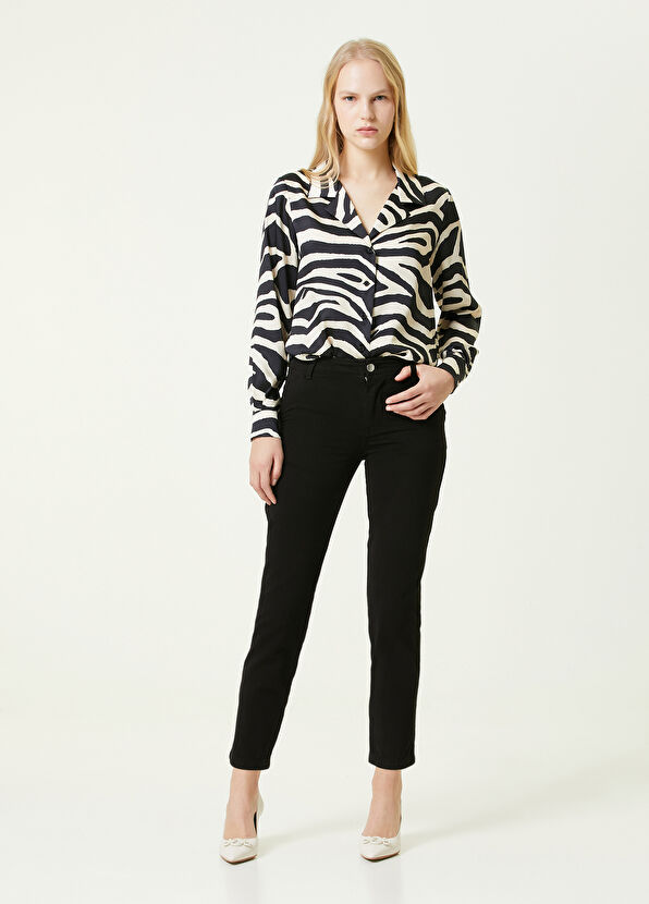 Beymen Club Siyah Normal Bel Dar Paça Pantolon - 1