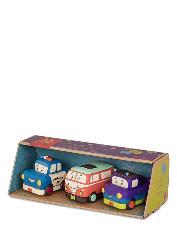 B.Toys Polis Retro Van Jeep 3'lü Mini Çek Bırak Araba Seti - 2
