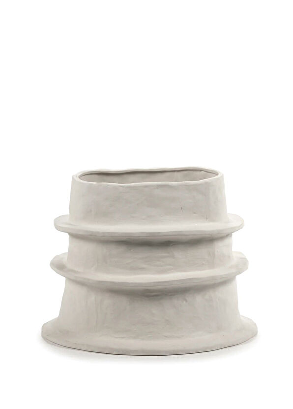Serax Flower Pot 06 M Beige Molly Kırık Beyaz Seramik Dekoratif Obje - 1