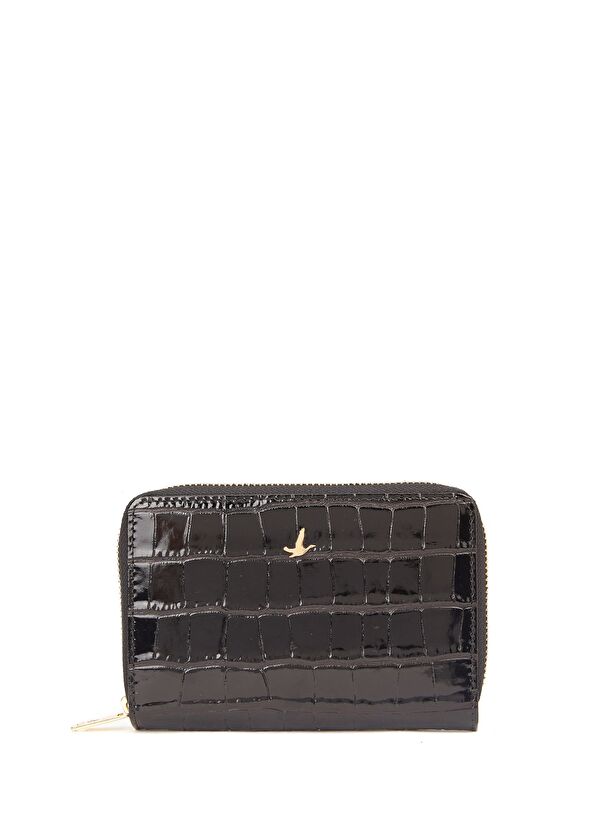 Beymen Club Siyah Krokodil Desenli Kadın Deri Cüzdan - 1