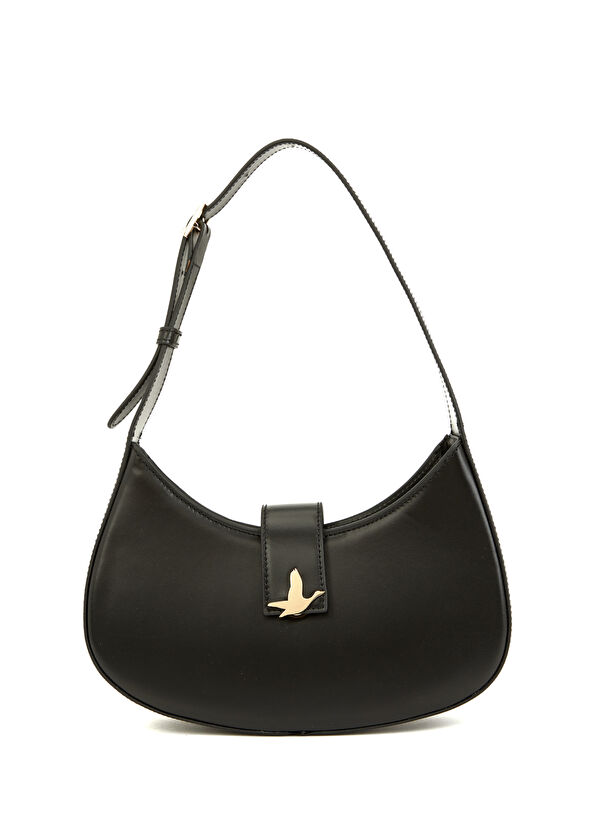 Beymen Club Halfmoon Black Women's Leather Shoulder Bag - 1