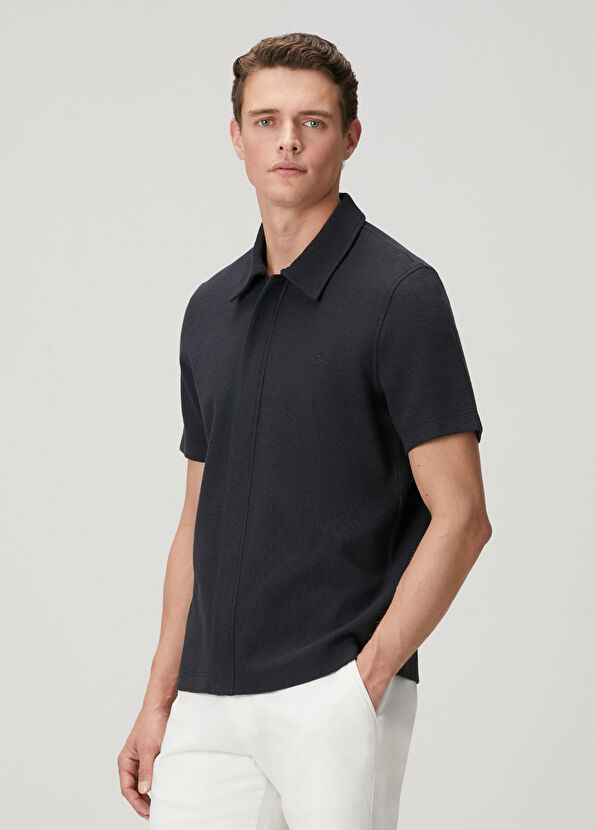 Beymen Club Comfort Fit Lacivert Polo Yaka Armürlü T-shirt - 3