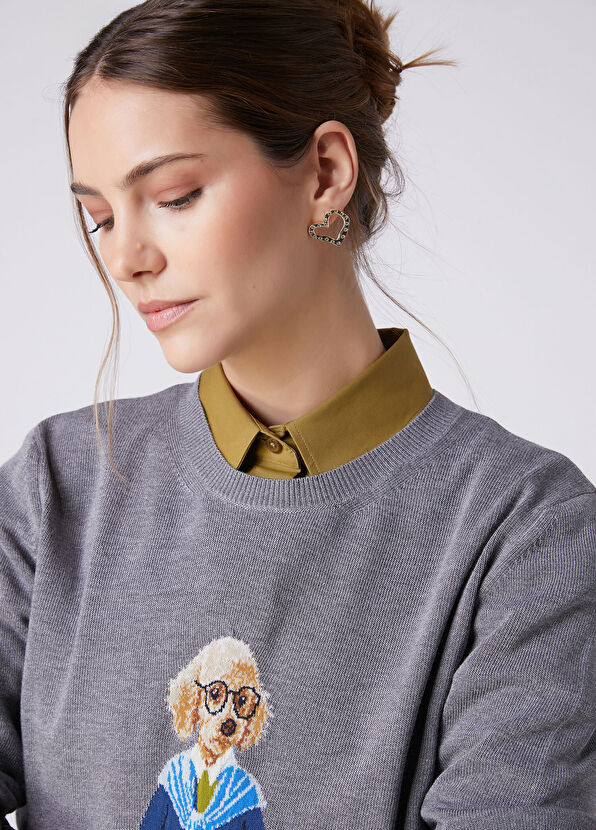 Beymen Club Gold Taşlı Amorf Kalp Kadın Küpe - 2