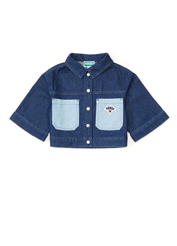 Kenzo Lacivert Kız Çocuk Denim Ceket - 1