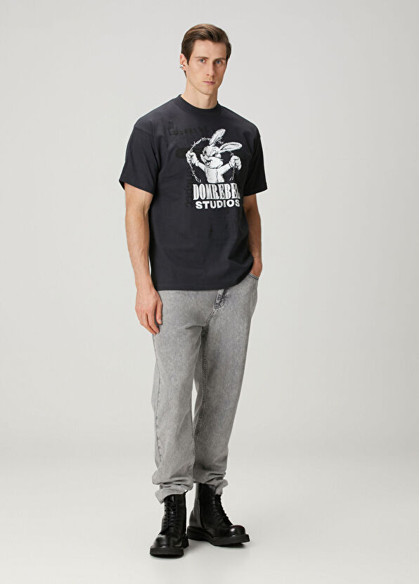 Domrebel Bunwire Black Printed Logo Detailed T-Shirt - 2