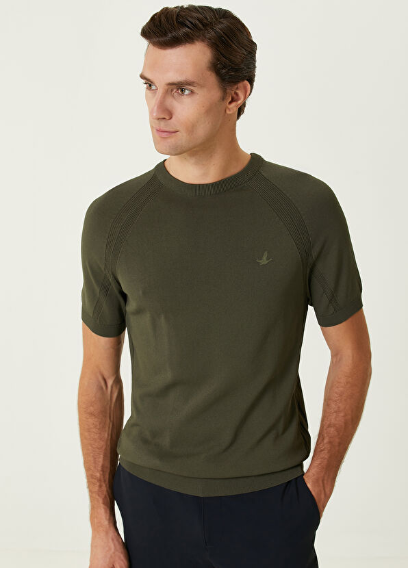Beymen Club Khaki Short Sleeve Sweater - 2