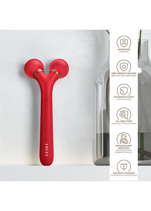Geske Sonic Facial Roller Titreşimli Yüz Şekillendirici Roller Masaj Cihazı  - 2