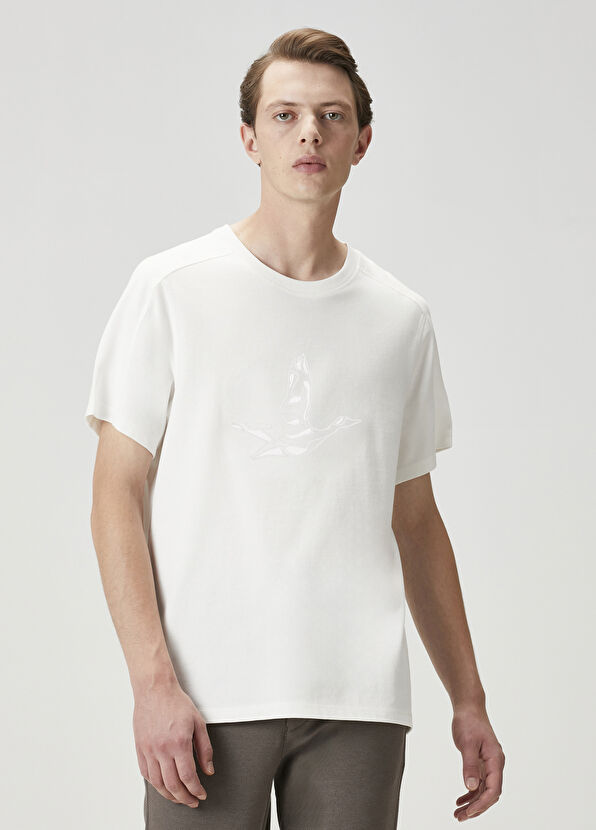 Beymen Club White Logo Printed Oversize T-Shirt - 3