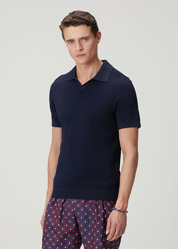 Beymen Club Navy Blue Short Sleeve Sweater - 4