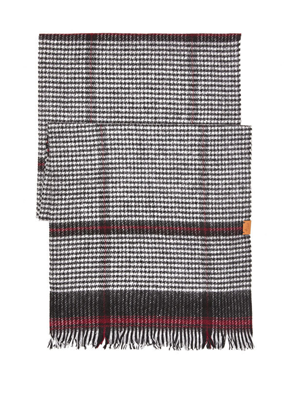 Beymen Club Gri Kazayağı Desenli Erkek Fular - 1